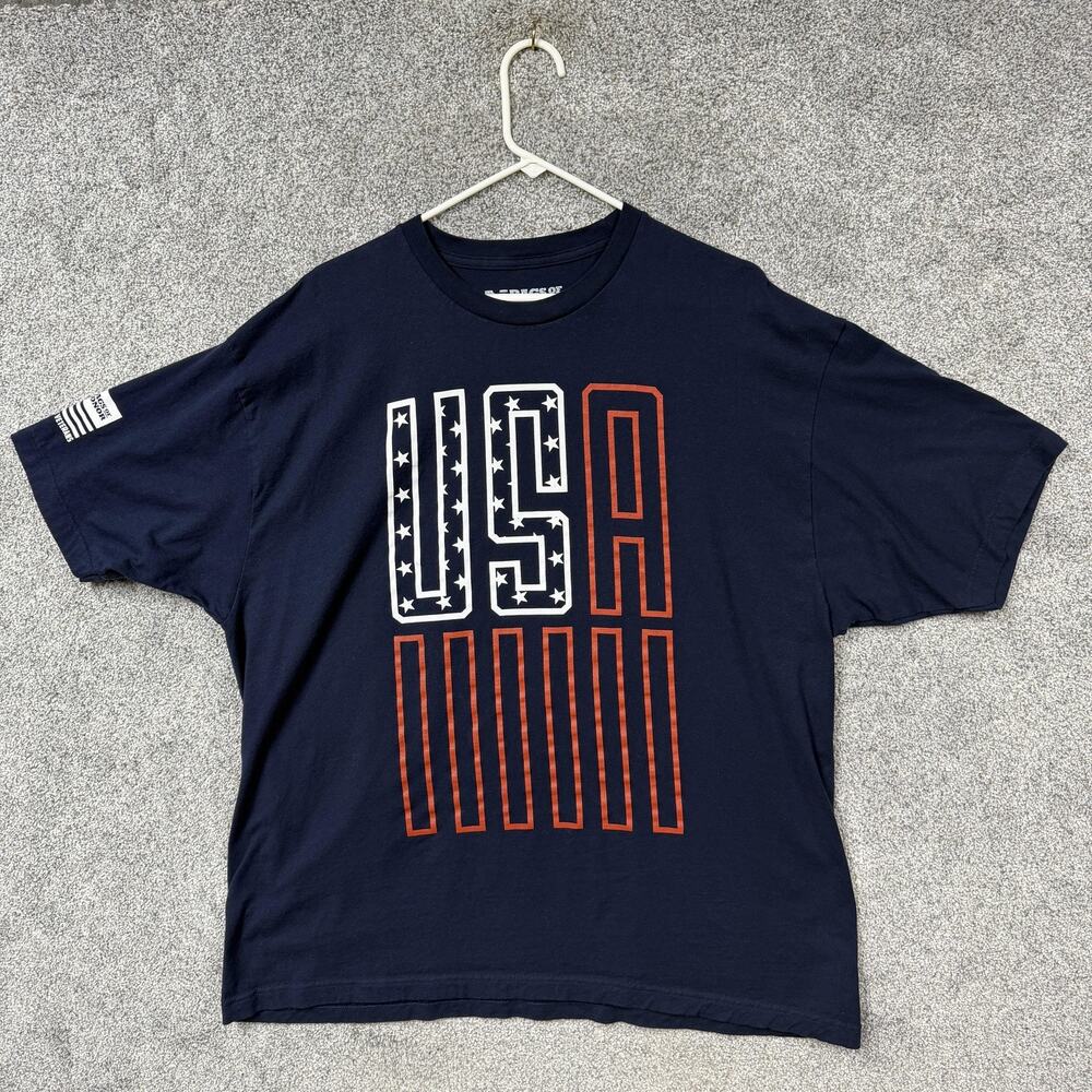 Rags Of Honor Veterans Shirt Mens 2XL Blue USA Flag Patriotic Streetwear Graphic
